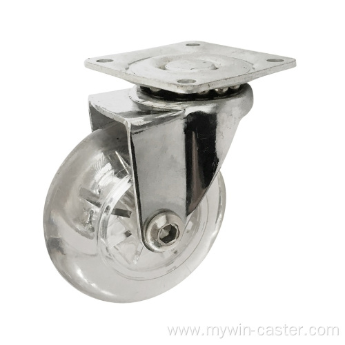 62.5mm Swivel Transparent Caster For Furniture